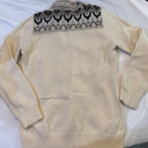 Coldwater Creek Wool Blend Fair Isle Sweater W/ Beading Size M (10-12)